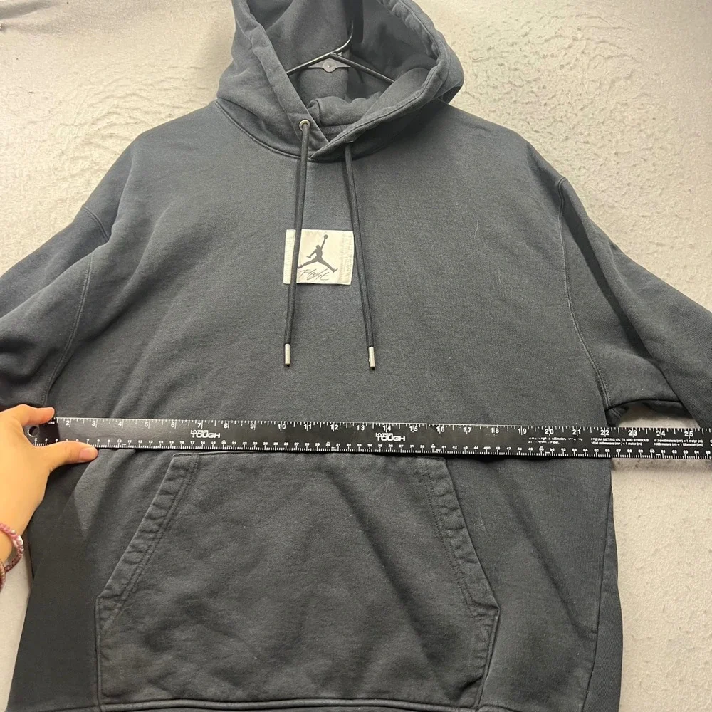 Jordan Flight Hoodie Mens Large Black Fleece Pullover Sweatshirt CV2244-010